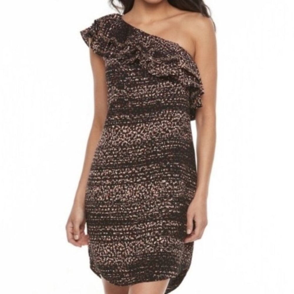 Apt 9 One Shoulder Ruffle Dress